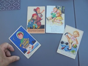 ENFANTS Lot de 4 Cartes Postales illustrées Illustrateur Bernet x Mauzan... - Picture 1 of 2
