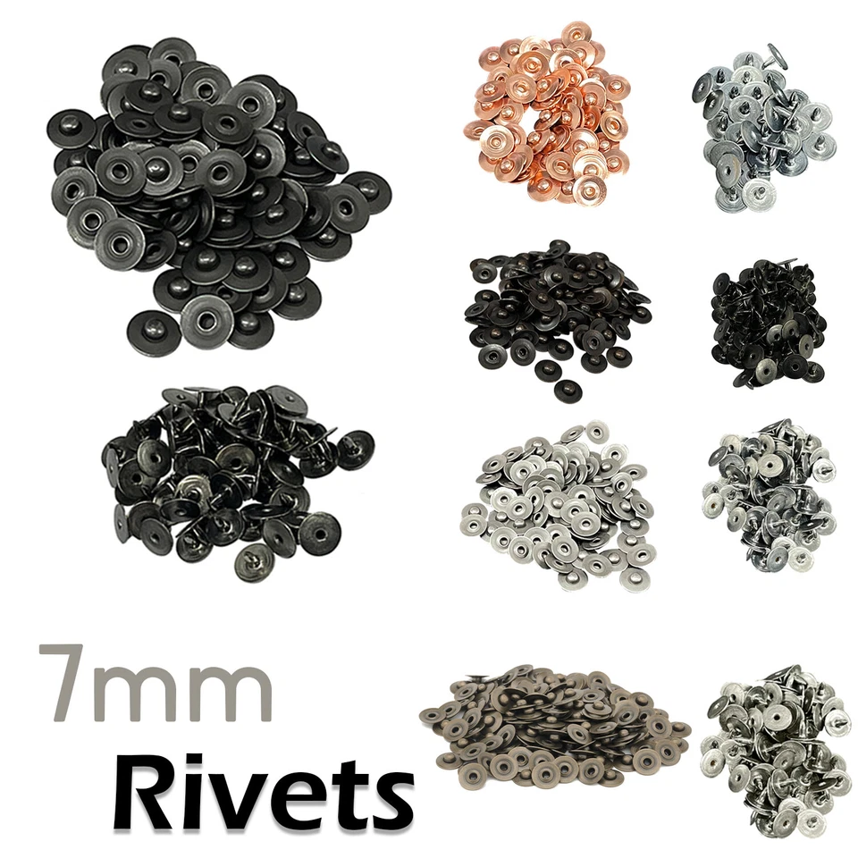 7mm Jeans Button Tack Brass Rivets Stud Fasteners with Pin Leather Craft Handbag - Image 1 of 1
