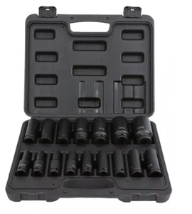 SET BUSSOLE BOCCOLE PER PISTOLA AVVITATORE PNEUMATICO KIT 16 PZ DA 1/2" 10 a 32M - Foto 1 di 4