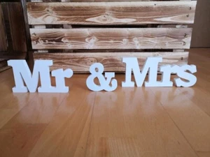 BUCHSTABEN MR & MRS 42,3x9cm Tisch Dekoration Brautpaar Hochzeit Heirat NEUWARE - Bild 1 von 2