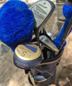 complete golf club set with bag brand Wilson some are silver some royal blue - Picture 1 of 12