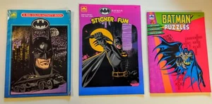 BATMAN RETURNS 1991 AND 1992 COLORING BOOK STICKER FUN AND PUZZLES 3 NEW - Picture 1 of 2