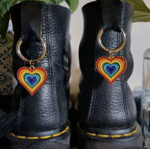 Heart Rainbow Pendant For Dr Martens Boots Charms Decoration 