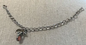 "Brazalete de eslabones ovalados 925 oro minero encanto vintage se adapta a 7"" 7 gramos" - Imagen 1 de 5