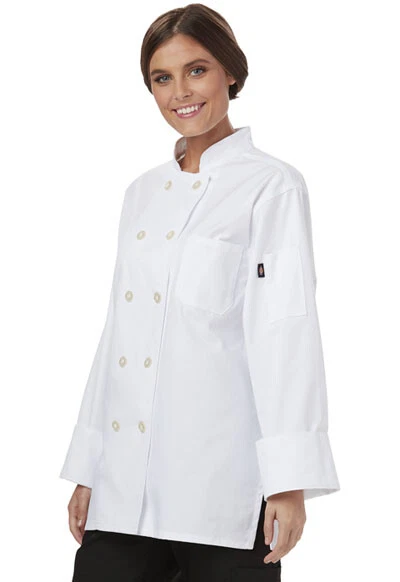 NWT DICKIES WOMEN'S CLASSIC CHEF COAT IN WHITE DC414 - Image 1 of 3