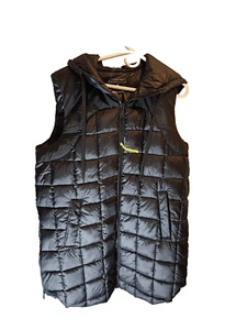 Bernardo sleevless puffer coat black size xl hooded, zippers 12" on the bottom - Picture 1 of 6