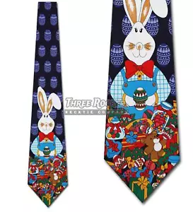 Easter Bunny Tie Mens Holiday Neck Ties NWT - Picture 1 of 4