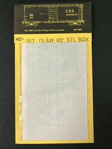 CDS Letras Transferencias Secas Escala HO #367 DELAWARE LACKAWANNA & WESTERN Box Car - Imagen 1 de 3