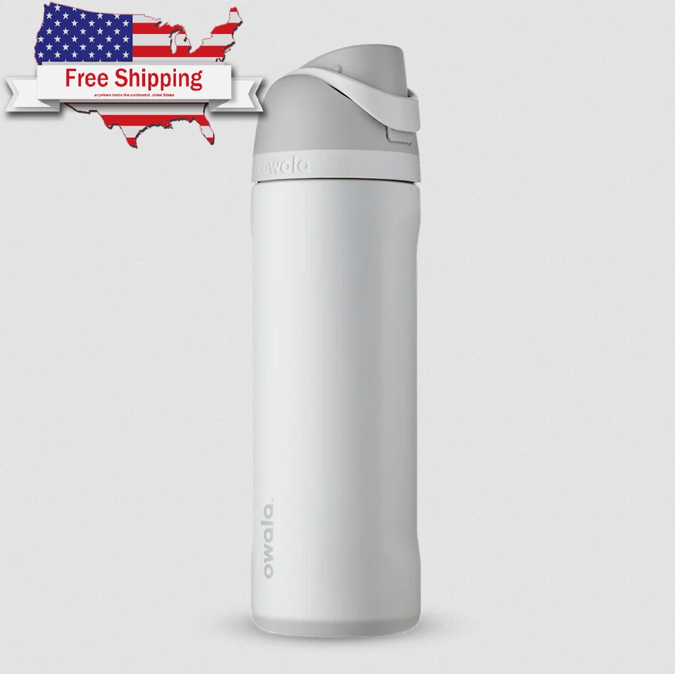 Owala FreeSip Stainless Steel Insulated Water Bottle, 24oz, Shy Marshmallow.