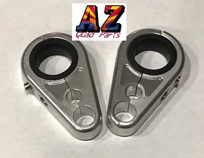 Abrazaderas de línea de freno delanteras Billet plateadas Yamaha YFZ450 YFZ450R YFZ450X YFZ Foto 1 de 3