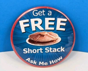 Free Pancake Short Stack 3" Button Pinback Restaurant Kellnerin Servierer Flair - Bild 1 von 9