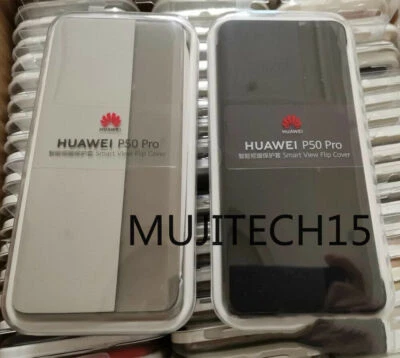 Original For HUAWEI P50 Pro Smart View PU Leather Flip Cover Case - Image 1 of 4