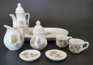 Juego de té para niños blanco con flores bandeja para servir mariposa 10 piezas manualidades para tiempo de juego D - Imagen 1 de 4