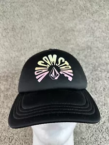 Volcom Stone Hat Mens OS Black Pink Mesh Snapback Trucker Cap Skater - Picture 1 of 9