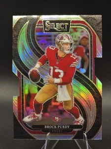 Fútbol americano Panini Select 2024 nivel Premier Brock Purdy #124 plateado Prizm troquelado - Imagen 1 de 2