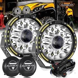 AUXBEAM 360-PRO 7" LED Driving Lights Fog & Blakc Cover For Polaris Sportsmen - Picture 1 of 12