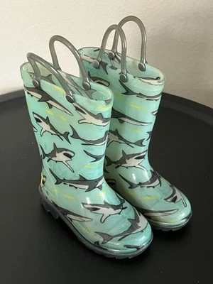 Western Chief Kids  Waterproof  Rain Rubber Boots with Pull on Handles-Size 7 - Image 1 of 4