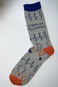 University of Florida UF School of Medicine EKG Crew Socks 8-12 Stethoscope NEW - Picture 1 of 6