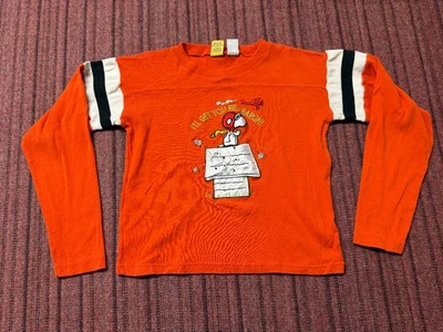 BOYS VINTAGE 90S PEANUTS SNOOPY AIRPLANE PILOT LONG SLEEVE SHIRT YOUTH MEDIUM - Image 1 of 4