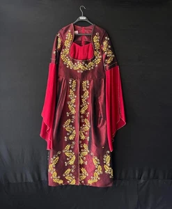 Rotes Bindallı Kleid, osmanisch türkisches Kostüm, Henna Nacht Kaftan, Ballkostüm - Bild 1 von 9