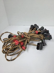vtg c-7 Christmas tree string lights cloth cord 15 bulbs tested - NO bulbs - Picture 1 of 5