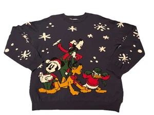 Erwachsene Disney Mickey And Friends Caroling Holiday Pullover Weihnachten Navy XXL - Bild 1 von 9