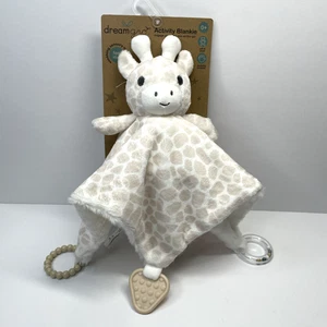 Dream Gro Giraffe Soft Plush Sensory Activity Blankie Teether Rattle Ring Toy - Picture 1 of 3
