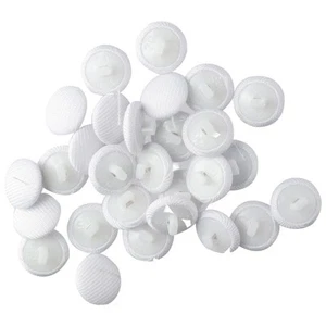 70Pcs 12.5mm Round White Button Plastic Shank Fabric Covered Tuxedo - Picture 1 of 9