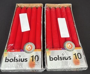 BOLSIUS 10 Pack Unscented 9.5” Red Household Dinner Candles 7.5 Hour New - Picture 1 of 5