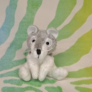 Whimzy Pets Zeus weiß-grauer Wolf 3 Zoll Mini-Plüschtier - Bild 1 von 6