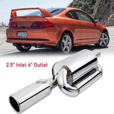 Ponta de escape silenciador loop duplo 2,5" em 4,0" para 2002-2006 Acura RSX base 2,0L - Imagem 1 de 4