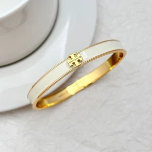 New Tory Lady Bracelet white Color Double T Logo Bangle inner diameter 6*5.4cm - Picture 1 of 3