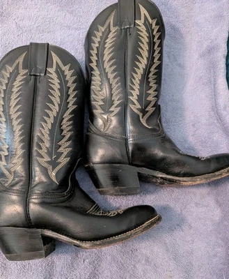 Botas de Vaquero Abilene Para Mujer Negras Bordadas Western Cuero Talla 5.5 M Foto 1 de 4