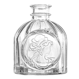 Vaso in Vetro Trasparente Francese Vintage, Ornamentale, a Bocca Larga, Da Tavol - Foto 1 di 26