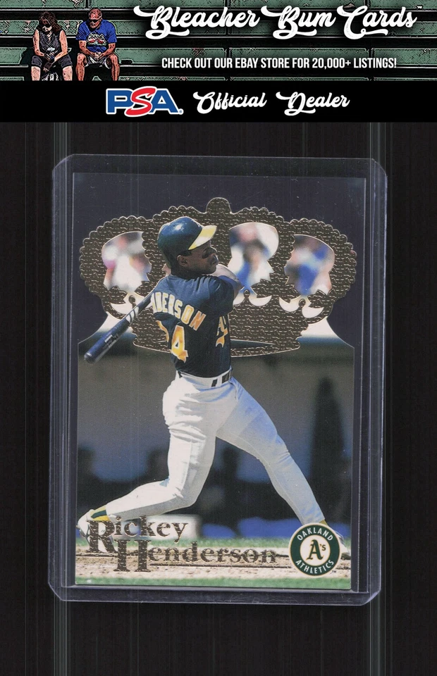 1996 Pacific Crown Collection DC-9 Rickey Henderson Gold Crown Die Cut - Image 1 of 2
