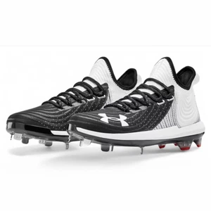 Under Armour Mens Size 15 Harper 4 Low St Metal Baseball Cleats Black/White NEW - Picture 1 of 9