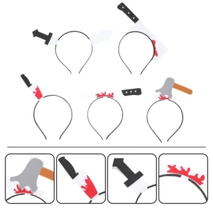 5 Piezas Cuchillo de Cocina Simulado y Tijeras Niño Plástico Halloween Diadema - Imagen 1 de 12