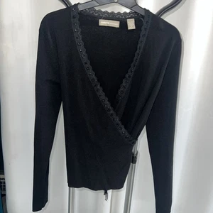 Valerie Separates Black V Neck Wrap Top Sz Sm - Picture 1 of 4