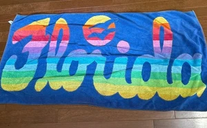 Florida Vintage Rainbow Strandtuch Sunset 1982 Maiden Ltd Made in Belgium Surf Wave - Bild 1 von 6