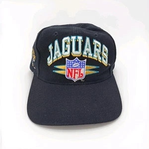 Jacksonville Jaguars Vintage 90s Logo Athletic NFL Hat Pro Line Cap Wool Black - Picture 1 of 8