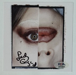 SIGNED Lady Gaga Mayhem AUTOGRAPHED HEART Art Picture Card & CD PSA DNA COA - Picture 1 of 4