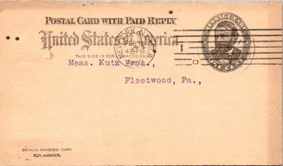 GOLDPATH: US postal card 1902 New York, NY machine cancel CV879_P30 - Image 1 of 2