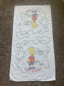 Seltenes Vintage Bart Simpson Strand Badetuch 1990 Sorry Man Zahnpasta - schneller Versand - Bild 1 von 14