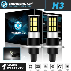 2Pcs H3 42W LED Driving Fog Light Bulbs Turn/Brake Lamp 6000K Bright White - Picture 1 of 11