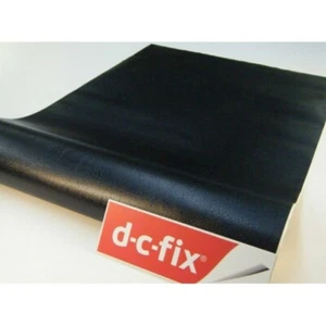 1m x 45cm MAKEOVER BLACK LEATHER SELF ADHESIVE WRAP STICKYBACK PLASTIC FABLON - Picture 1 of 19
