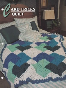 Annie's Crochet Afghan CARDS TRICKS QUILT Pattern Leaflet - Picture 1 of 2