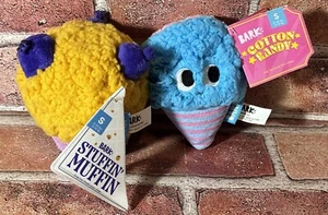 (2) Bark Box Stuffin' Muffin & Cotton Randy Bark Plush Dog Toy Crinkle Squeaker - Picture 1 of 9