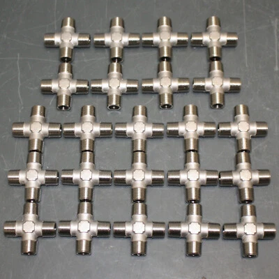 (23) McMaster Carr Cross Fittings, 3/8" BSPP Threaded Pipe, High-Pressure Brass - Image 1 of 4