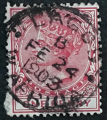 1903 Lagos 1d carmín QV sello cancelado Lagos África Occidental Foto 1 de 2