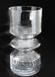 Riihimaki Lasi Clear Glass Vase Tamara Aladin Mid Century Modern Art Finland Vtg - Picture 1 of 3